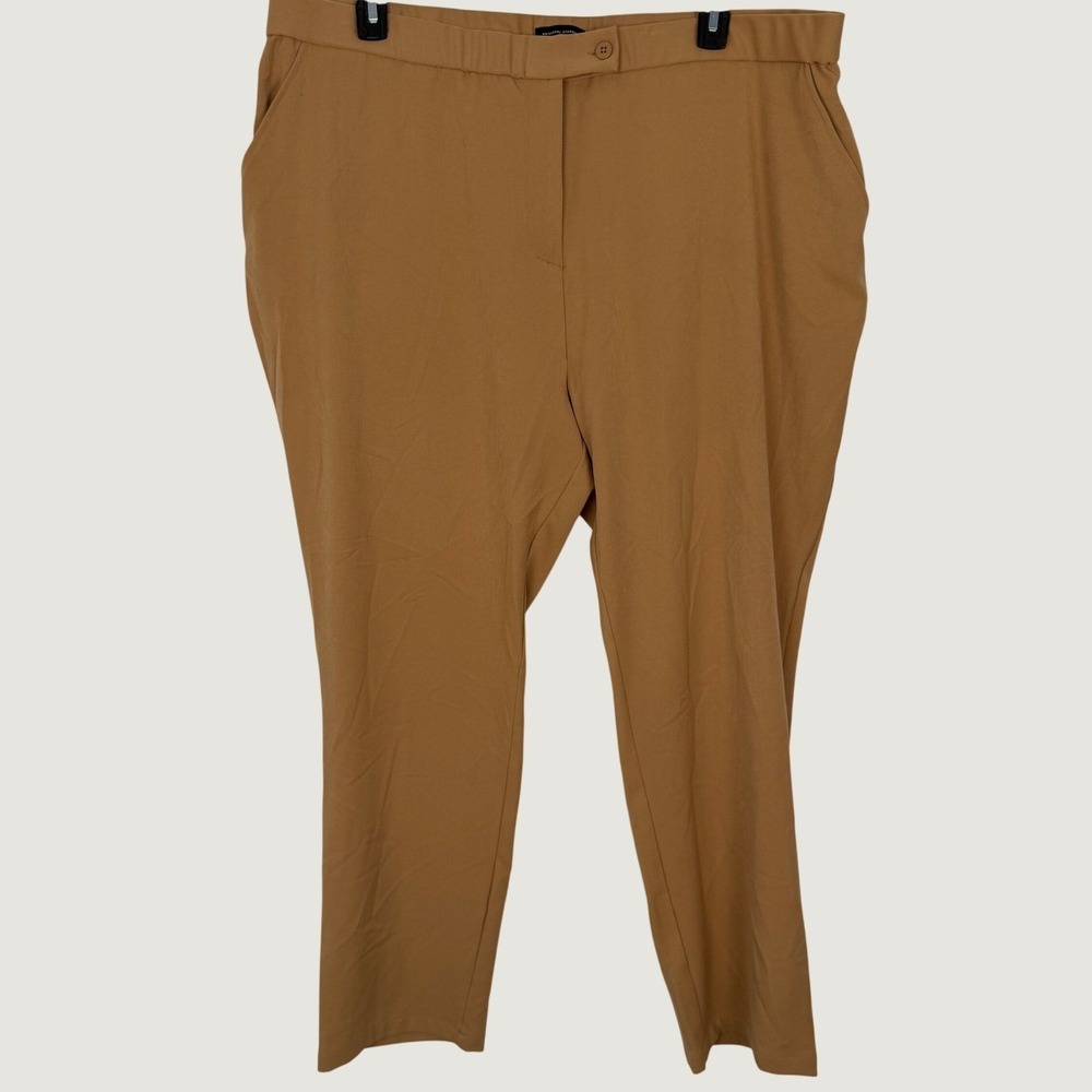 Universal Standard Woven Cigarette Pants Camel Tan Tapered Sz L 22-24 High Rise
